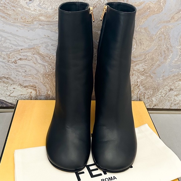 Fendi Nappa Fendi First Black Leather Ankle Boots - Picture 3 of 9